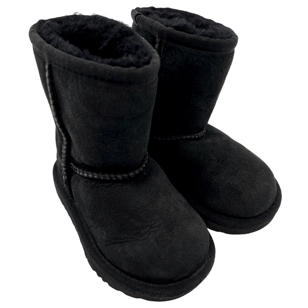 UGG Classic Toddler Sz US 6 EU 22.5 Suede Black Boots 5251 5.5” Tall